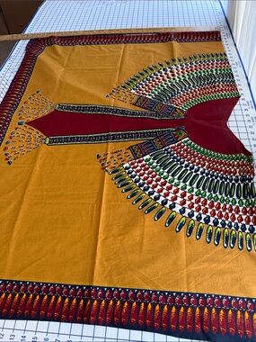 Vintage Handmade African Dashiki Boubou Tunic Wax Print Cotton Unisex Kaftan